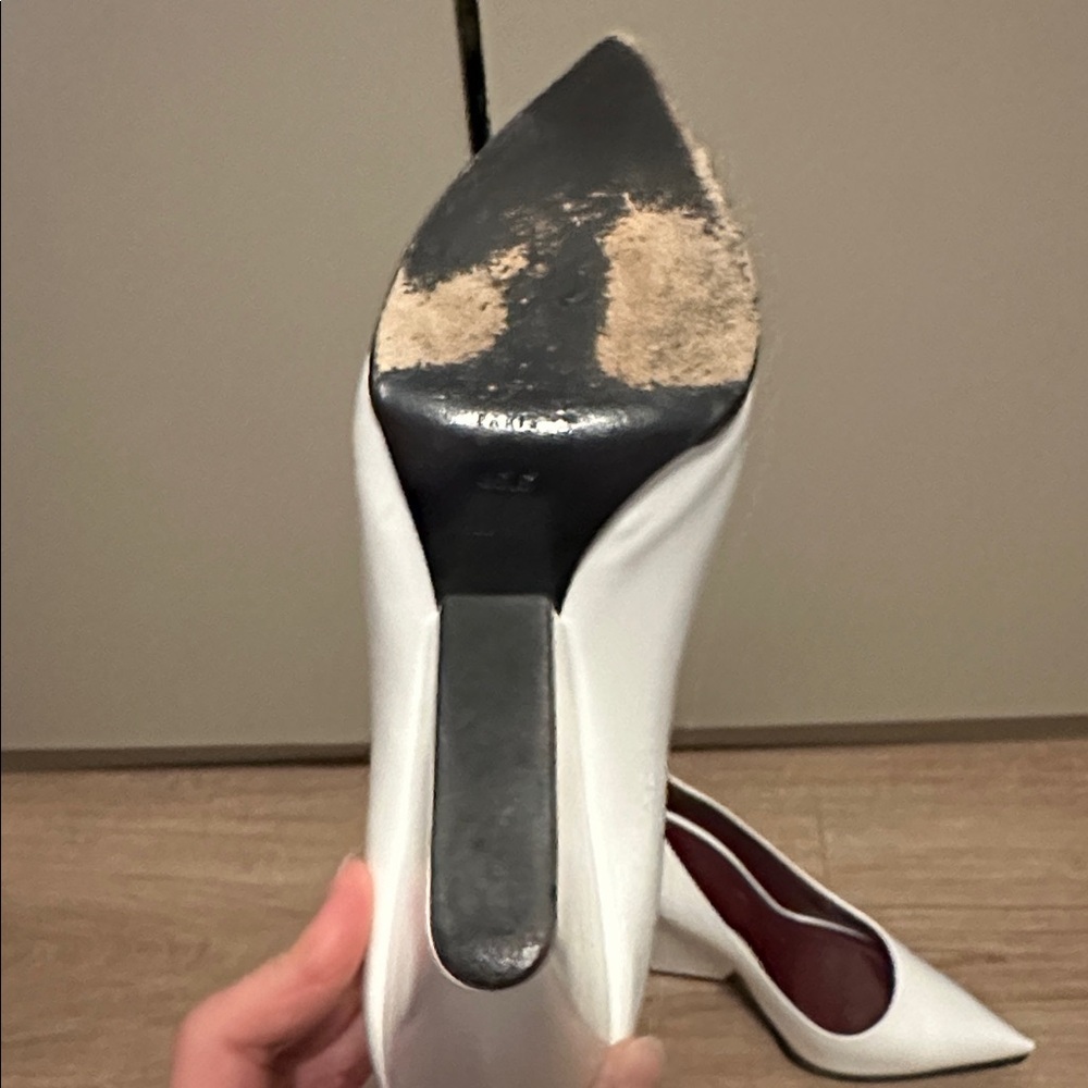 Celine White Wedge Heels size 35.5 - Picture 6 of 8
